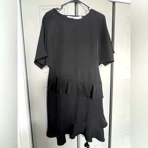 Ellison black, ruffle skirt dress